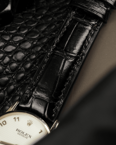 Bespoke Watch Strap in Black Crocodile