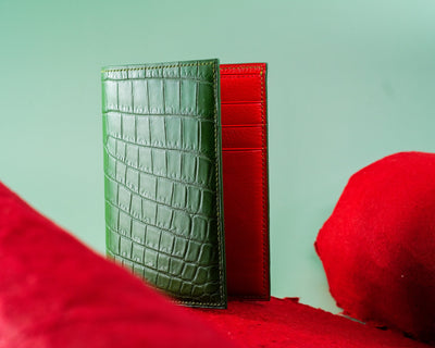 Bespoke Bifold Wallet in Pine Green Crocodile