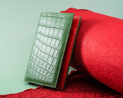 Bespoke Bifold Wallet in Pine Green Crocodile