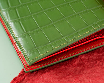 Bespoke Bifold Wallet in Pine Green Crocodile