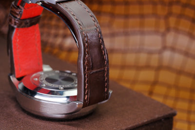 Bespoke Watch Strap in Dark Brown Crocodile