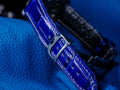 Bespoke Watch Strap In Electric Blue Crocodile