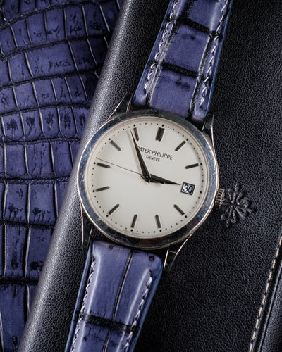 Bespoke Watch Strap in Grey Rubbed Off Crocodile