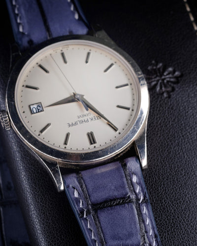 Bespoke Watch Strap in Grey Rubbed Off Crocodile