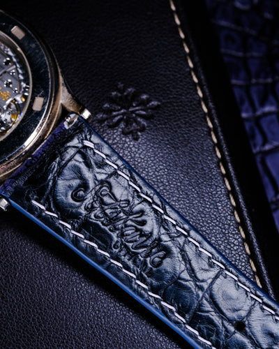 Bespoke Watch Strap in Grey Rubbed Off Crocodile