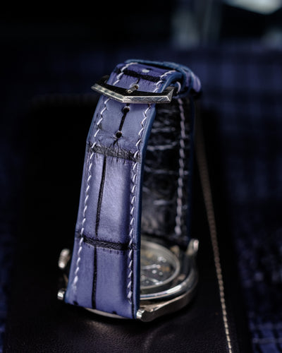 Bespoke Watch Strap in Grey Rubbed Off Crocodile