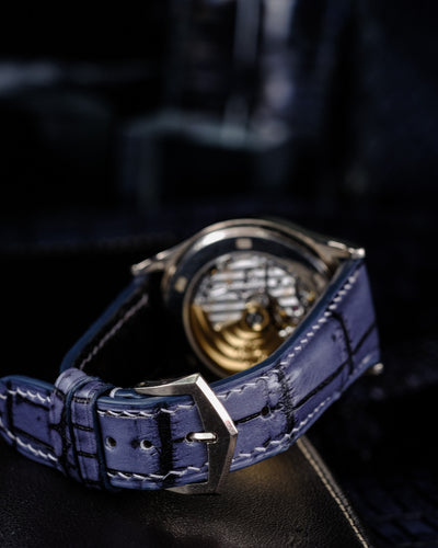 Bespoke Watch Strap in Grey Rubbed Off Crocodile