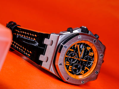 Bespoke Watch Strap in Black Crocodile