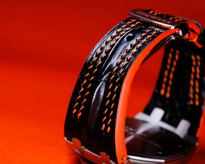 Bespoke Watch Strap in Black Crocodile
