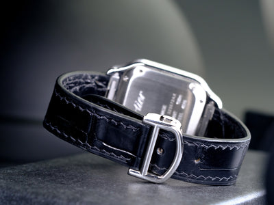 Bespoke Watch Strap in Black Crocodile