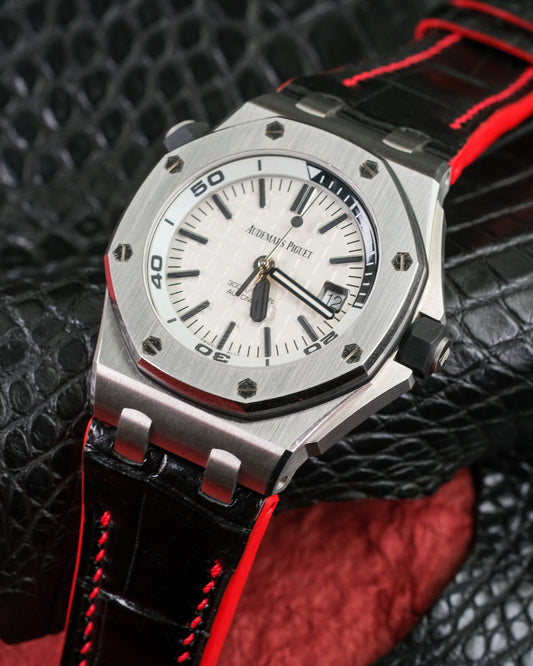 Bespoke Watch Strap in Black Crocodile