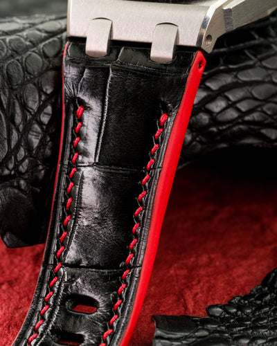 Bespoke Watch Strap in Black Crocodile