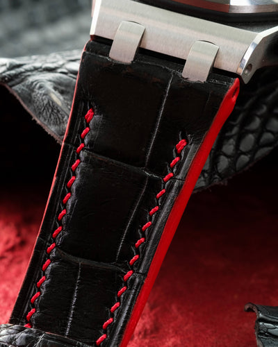 Bespoke Watch Strap in Black Crocodile