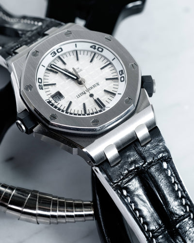 Bespoke Watch Strap in Black Crocodile