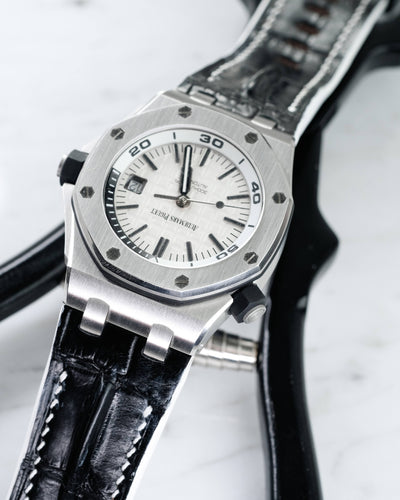 Bespoke Watch Strap in Black Crocodile