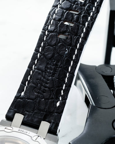 Bespoke Watch Strap in Black Crocodile
