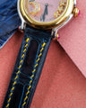 Bespoke Watch Strap in Peacock Blue Crocodile