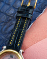 Bespoke Watch Strap in Peacock Blue Crocodile