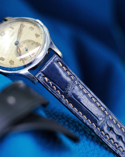 Bespoke Watch Strap in Navy Blue Crocodile