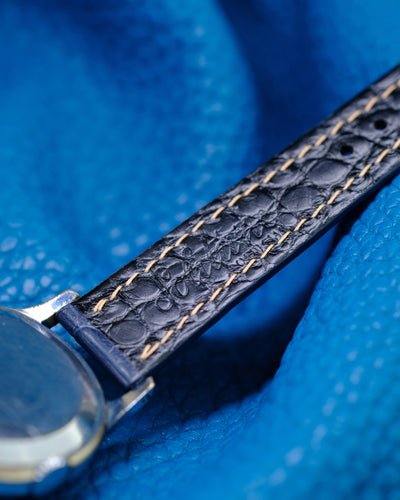 Bespoke Watch Strap in Navy Blue Crocodile