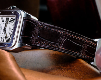 Bespoke Watch Strap in Dark Brown Crocodile