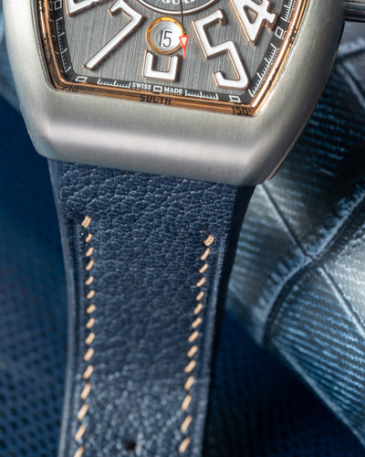 Bespoke Watch Strap in Navy Chevre