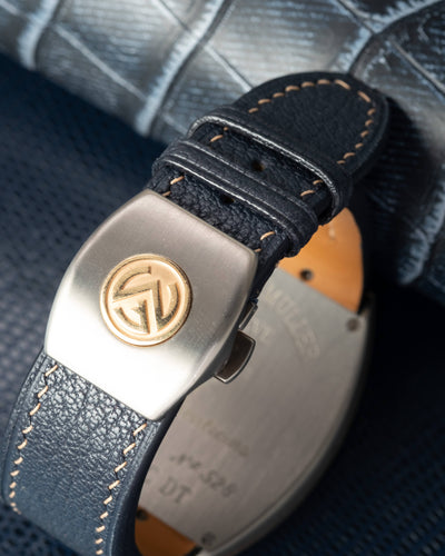 Bespoke Watch Strap in Navy Chevre