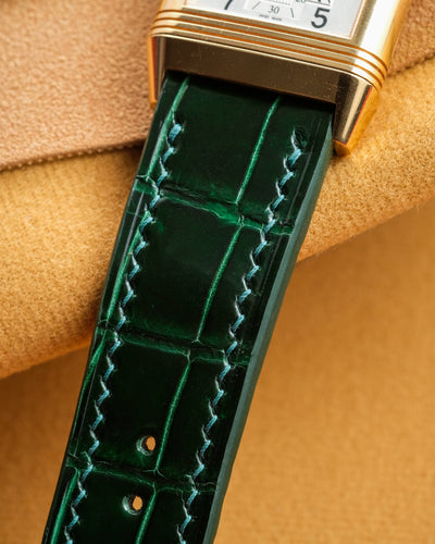 Bespoke Watch Strap in Hunter Green Crocodile