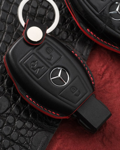 Bespoke Key Fob Covers in Black Nappa & Crocodile
