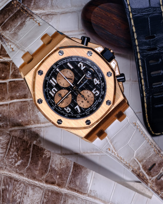 Bespoke Watch Strap in Natural Himalayan Crocodile