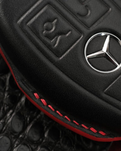 Bespoke Key Fob Covers in Black Nappa & Crocodile