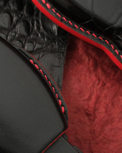 Bespoke Key Fob Covers in Black Nappa & Crocodile