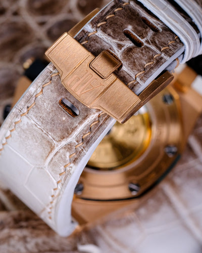 Bespoke Watch Strap in Natural Himalayan Crocodile