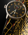 Bespoke Watch Strap in Gold Black Alligator