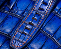 Bespoke Watch Strap in Electric Blue Crocodile