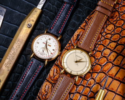 Bespoke Watch Straps In Black & Brown Chèvre