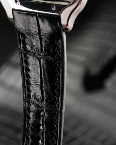 Bespoke Watch Strap in Black Crocodile