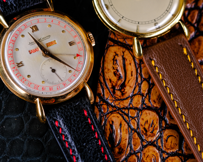 Bespoke Watch Straps In Black & Brown Chèvre