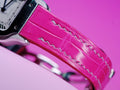 Bespoke Watch Strap in Fuchsia Pink Crocodile