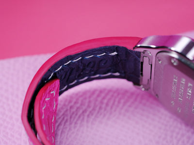 Bespoke Watch Strap in Fuchsia Pink Crocodile