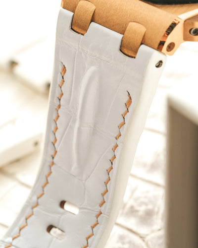 Bespoke Watch Strap in White Crocodile