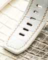 Bespoke Watch Strap in White Crocodile