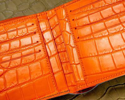 Bespoke Bifold Wallet in Juniper Green Alligator