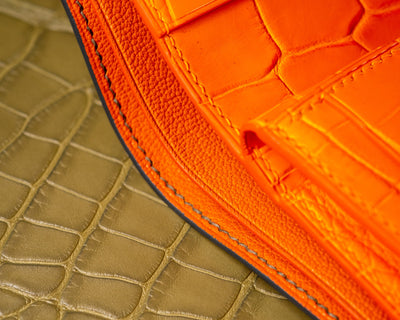 Bespoke Bifold Wallet in Juniper Green Alligator