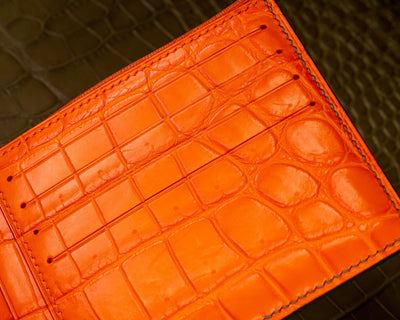 Bespoke Bifold Wallet in Juniper Green Alligator