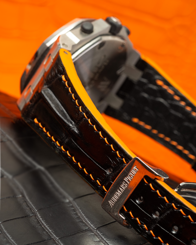 Bespoke Watch Strap in Black Crocodile