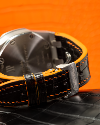 Bespoke Watch Strap in Black Crocodile