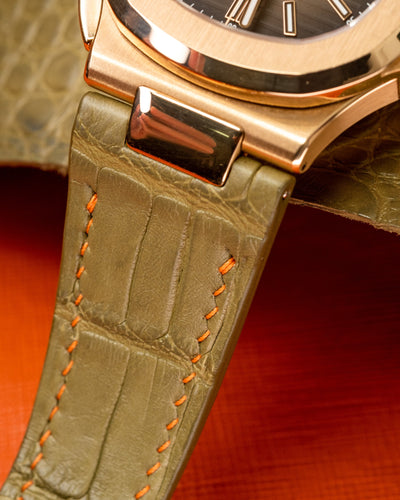 Bespoke Watch Strap in Pear Green Alligator