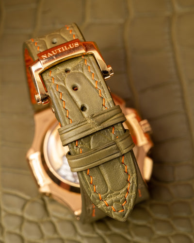 Bespoke Watch Strap in Pear Green Alligator