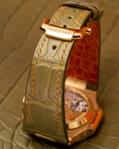 Bespoke Watch Strap in Pear Green Alligator